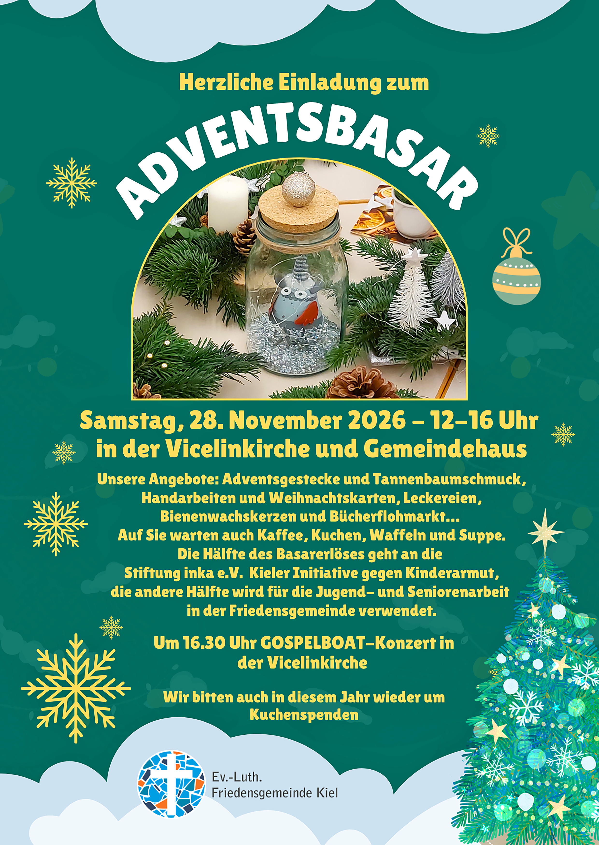 Adventsbasar am 28. November 2026 in der Vicelinkirche und Gemeindesaal