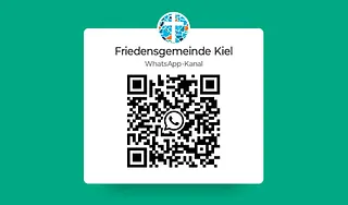 QR-Code für Friedensgemeinde Kiel WhatsApp-Kanal.
