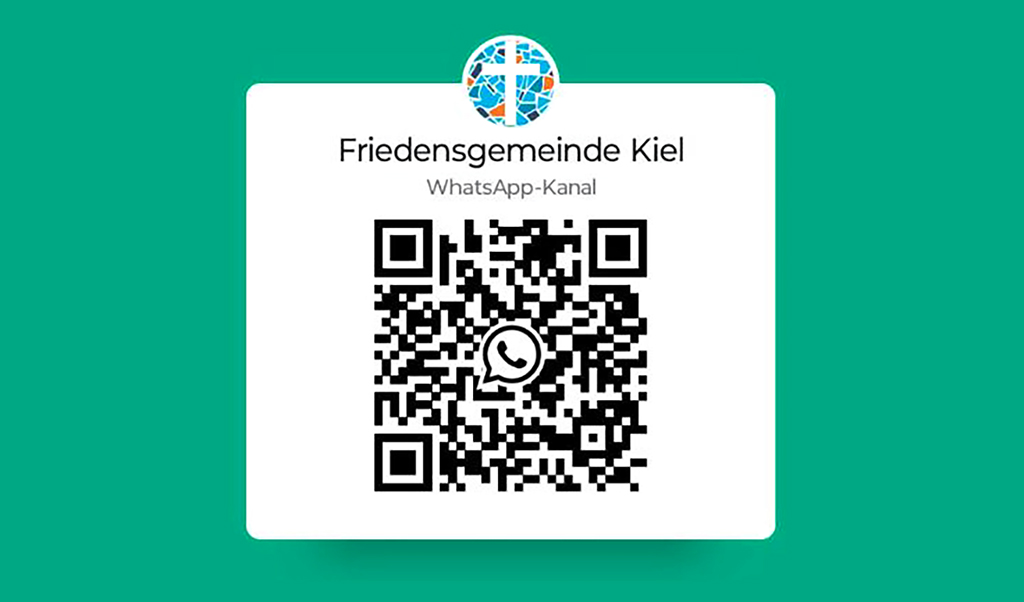 QR-Code für Friedensgemeinde Kiel WhatsApp-Kanal.