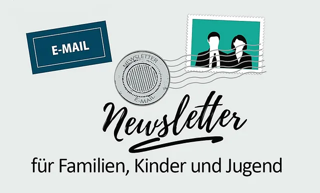 Newsletter-Grafik für Familien, Kinder und Jugend.