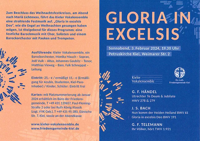 Flyer für "Gloria in Excelsis" Konzert.